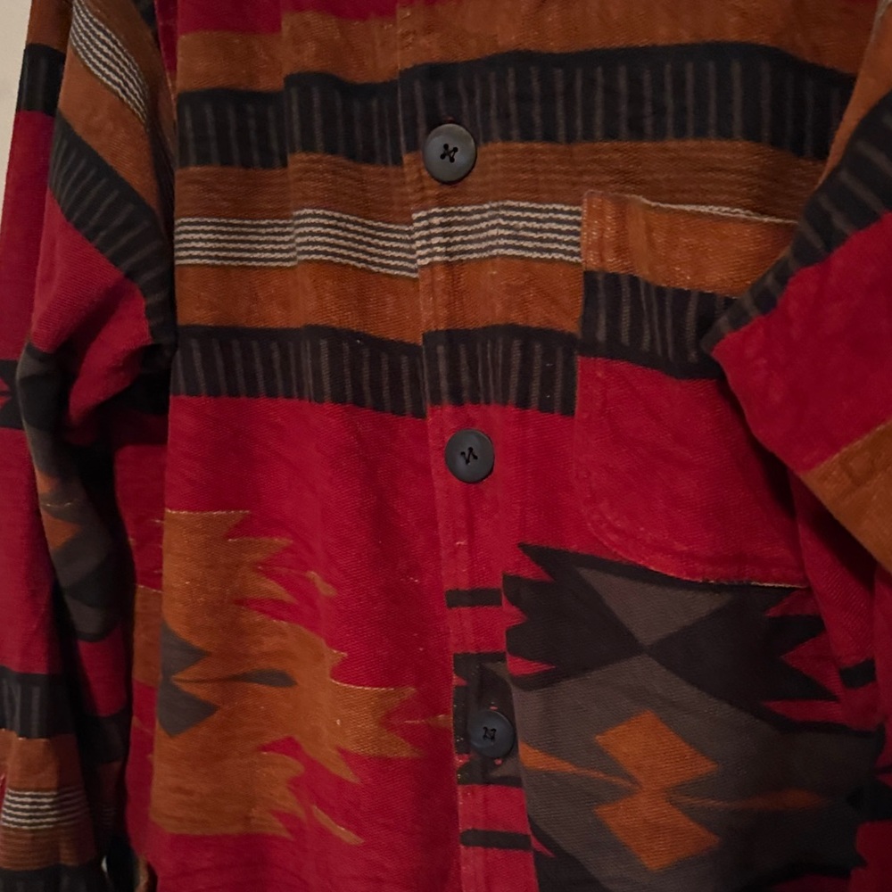 Chico's Red Multi-Color Aztec Print Jacket - Picture 4 of 5